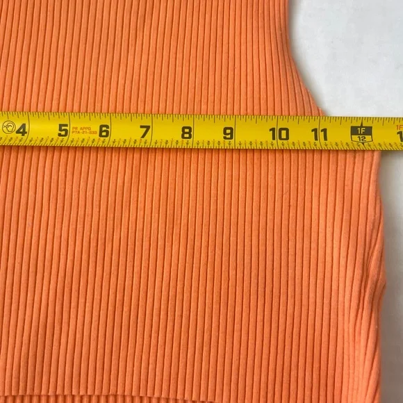 Aerie Small Cropped High Neck Ribbed Tank Top Orange Summer - Picture 6 of 6